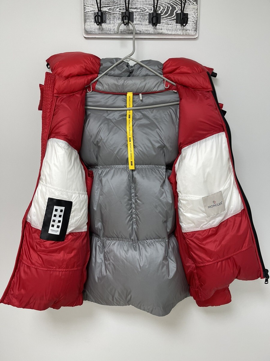 MONCLER GENIUS Men's Down Jacket Coat Puffer Red/Gray/White MONCLER GENIUS Men's Down Jacket Coat Puffer Red/Gray/White