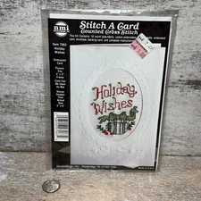 VTG Needle Magic Inc. Stitch A Card Counted Cross Stitch 7063 Holiday Wishes New