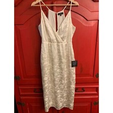 NWT Lulus Small Ivory Jacquard Satin Elegant Essence Floral Print Midi Dress NEW
