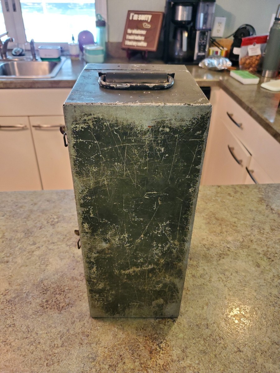 Vintage Original Metal WWII Era Military Container Box Vintage Original Metal WWII Era Military Container Box