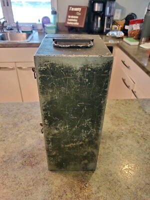 Vintage Original Metal WWII Era Military Container Box Vintage Original Metal WWII Era Military Container Box
