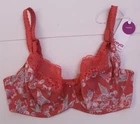 Freya Erin Hot Coral Pretty Lace Plunge Bra ~ Underwired ~ Non Padded ~