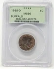 1938-D Buffalo Nickel, 5c - Graded PCGS MS66 - OGH