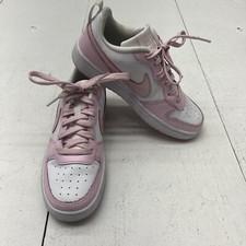 Nike Court Borough Low 2 SE White Pink Foam Sneakers Girls Big Kid Size 5Y