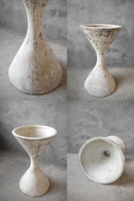 Antique Willy Guhl planter, height 79.5cm, diameter 45cm, vintage