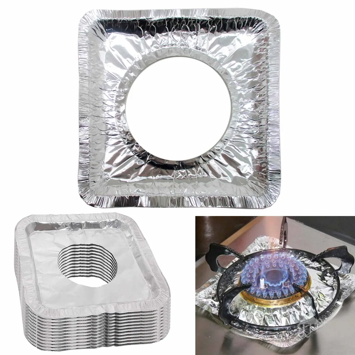 Gas Stove Burner Covers Disposable Aluminum Foil Gas Stove Liners