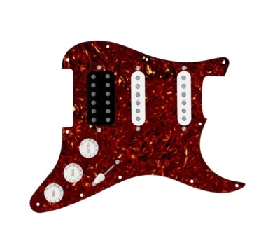 920D Loaded Pickguard Smoothie Humbucker & Texas Vintage for Strats -Tortoise/Wt