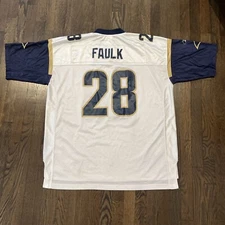 St Louis Rams Jersey Marshall Faulk 2XL Mens Reebok White Vintage