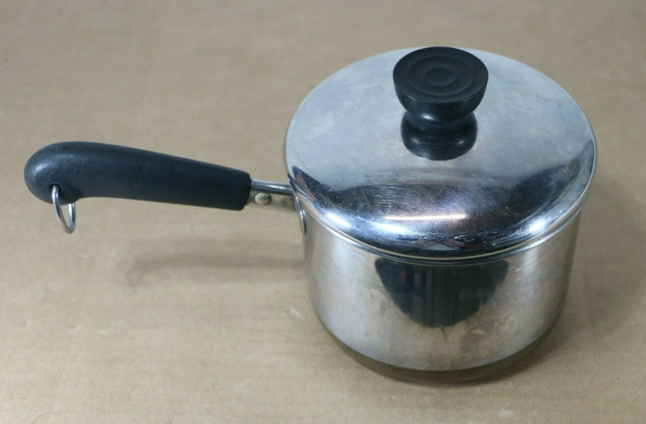Vintage Revere Ware 1 1/2 Quart Pan Pot & Lid Copper Clad Stainless Clinton ILL.