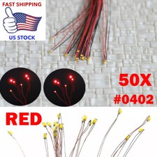50PCS Pre Wired Red 0402 SMD LEDs Lighting Kits Pre-soldered Micro LEDs HOT