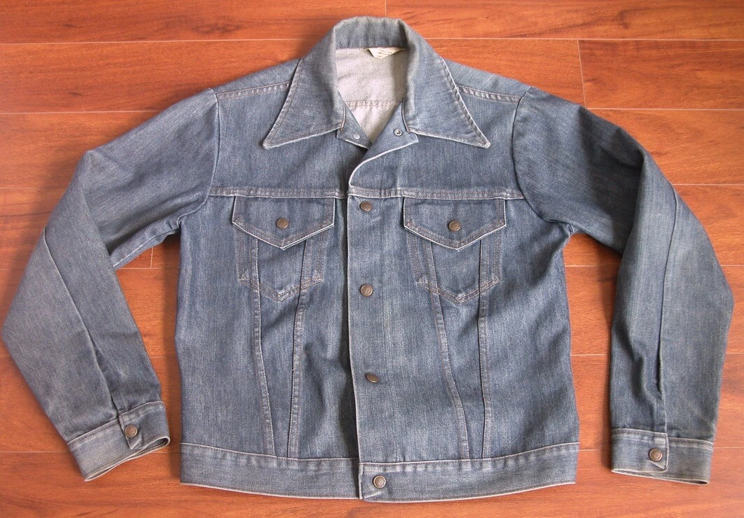 Vtg 70s JCPenney Blue Denim Jacket Mens Large L RARE Union Made