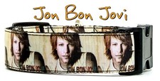 Jon Bon Jovi dog collar Handmade adjustable buckle 1" or 5/8"wide or leash Rock 
