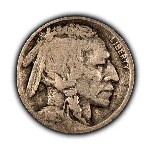 1916-D 5c Indian Head Buffalo Nickel - Fine Semi Key Date - SKU-E0351