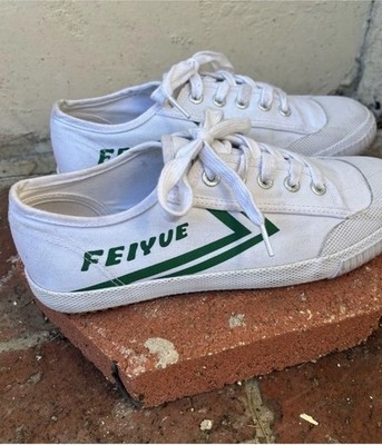 Feiyue Classic White Sneakers with Green Stripes SIZE 13