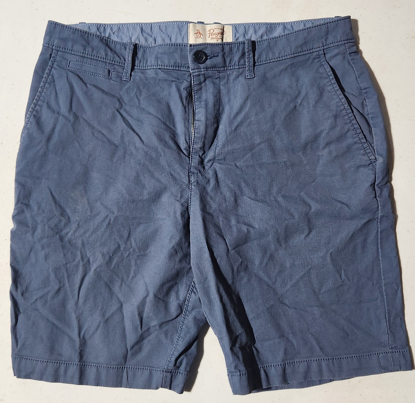 Penguin Munsingwear Shorts Men's 33 Navy Blue Cotton Flat Front Casual Preppy