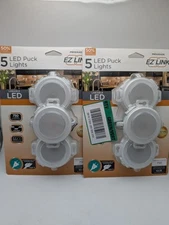 2x EZ Link Linkable Plug-in LED White Puck Light with High/Low Switch (5-Pack)