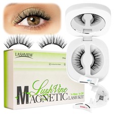LASHVIEW Magnetic Eyelashes with Applicator (L01) No Glue Needed | Reusable & Co