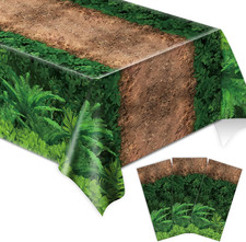 3Pcs Forest Path Tablecloth Dinosaur Party Tablecloth Woodland Birthday Supplies