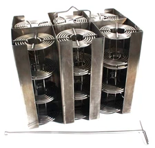 18 NIKOR STAINLESS STEEL 120 FILM REELS W/ TANK CARRIER & STEM HOLDER & LOADER!