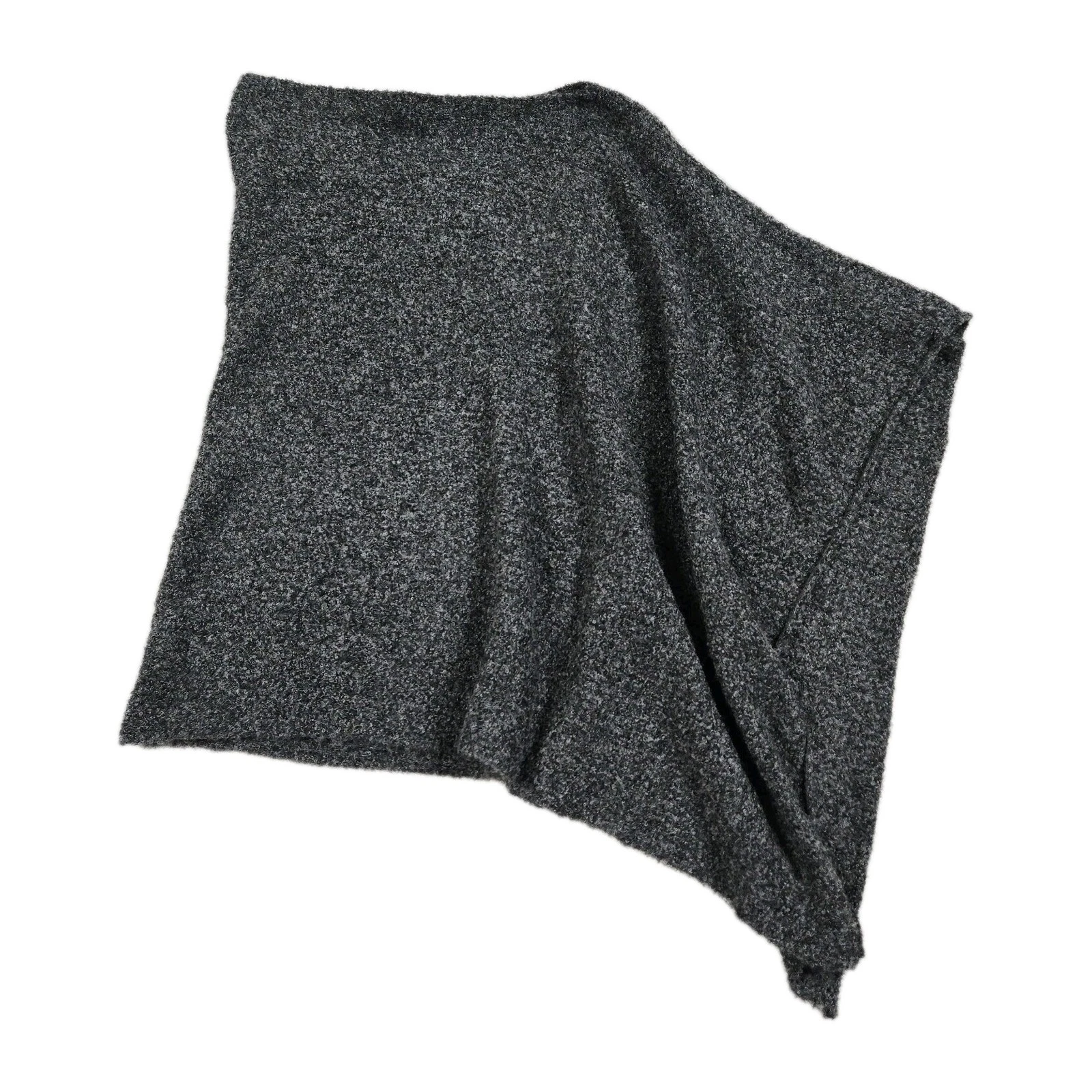 Carbon 2 Cobalt Gray Merino Wool Blend Poncho Knit Sweater Minimalist Neutral