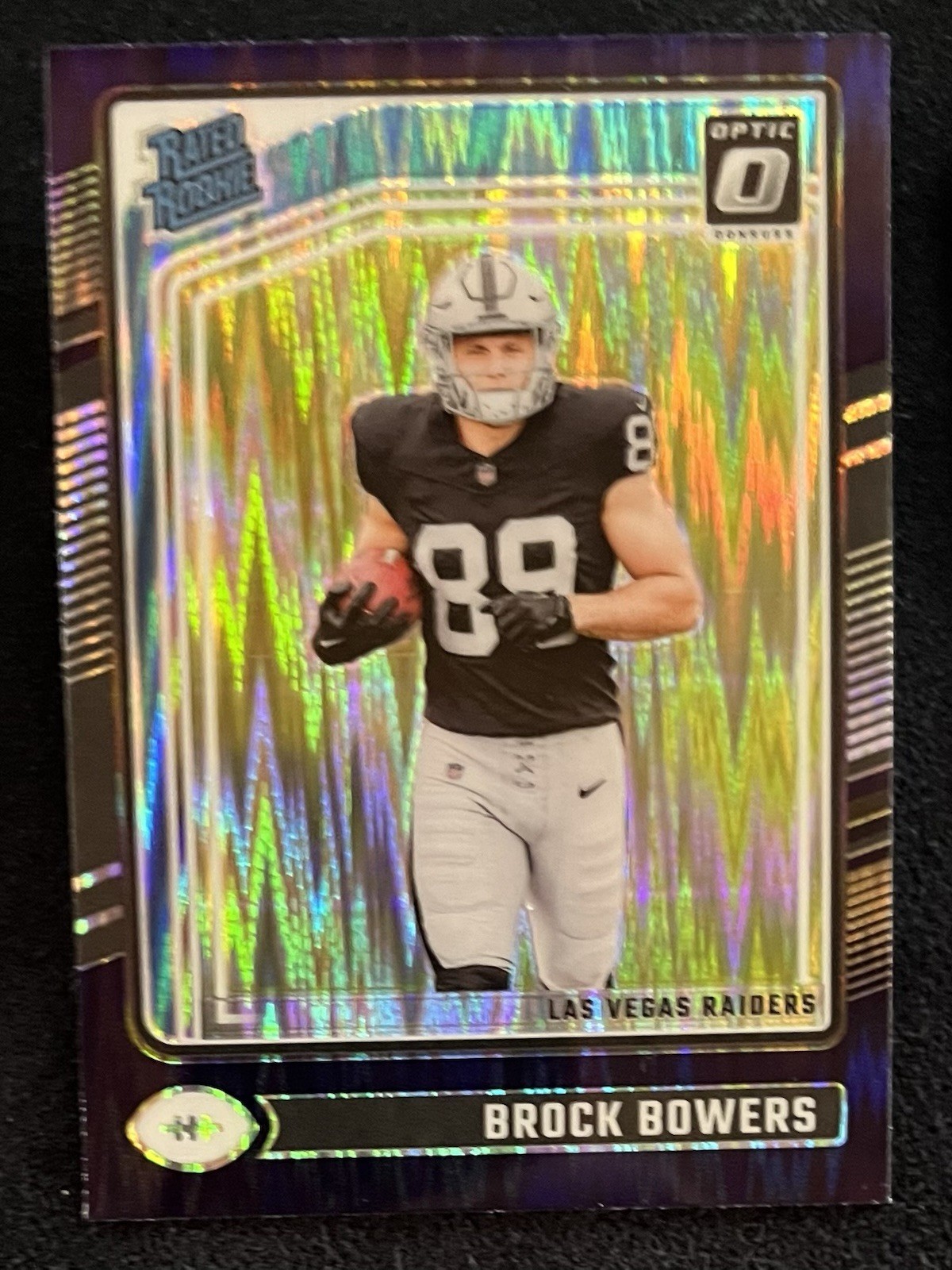 Brock Bowers Panini Donruss Optic #215 Purple Shock