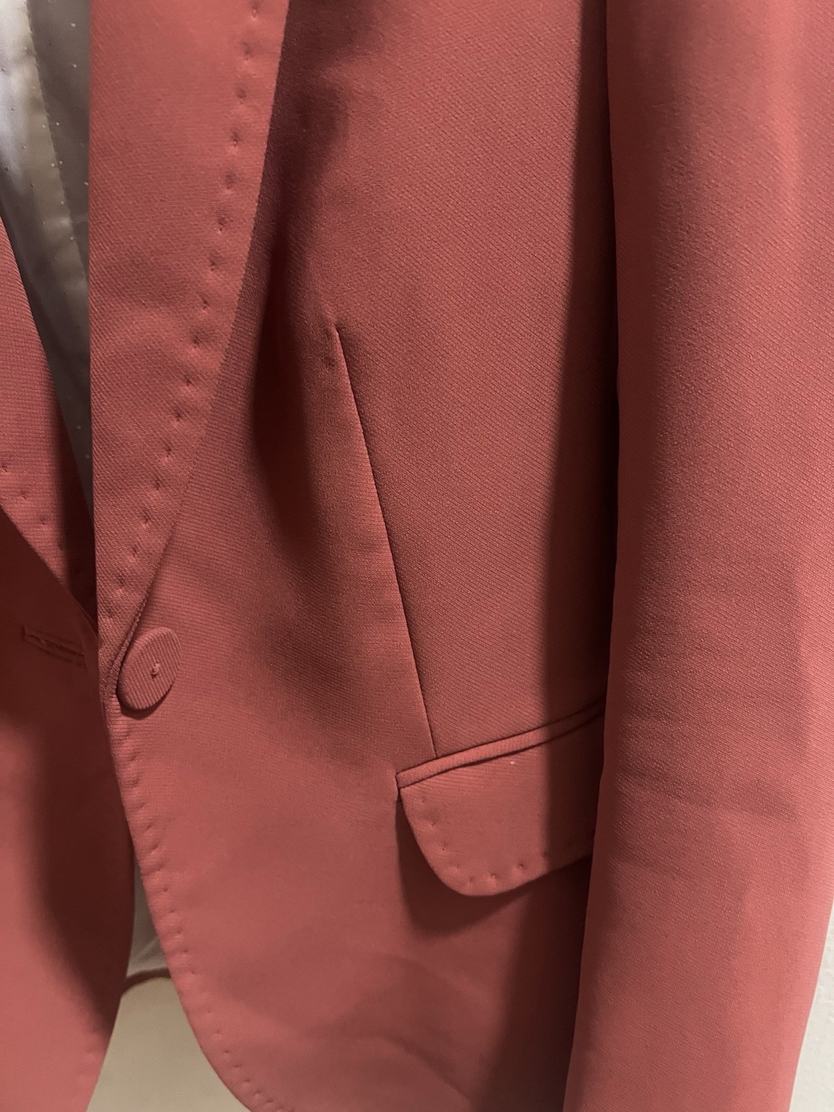 H&M Rust Single Button Lined Blazer Jacket Short … - image 8