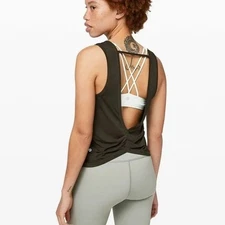 Lululemon Deep Stretch Tank Dark Olive Green Size 2