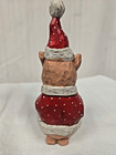 Vintage Primitive Wood Carved Santa Pig Figurine Christmas Decor Holiday — photo 2
