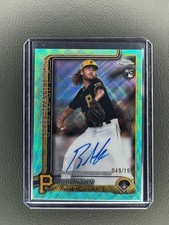 2025 Topps Chrome Braxton Ashcraft Aqua Wave Autograph Pirates #RA-BA /199