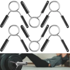 Spring Clip Collars 1 Inch Olympic Barbell Clamps Dumbbell Clips Weight Bar C...