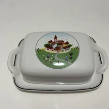 Villeroy & Boch Design Naif Covered Butter Dish Large 9” X 5-1/2”