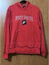 Nike Men  s Hoodie Sweatshirt Red  Just Do It  Size Medium