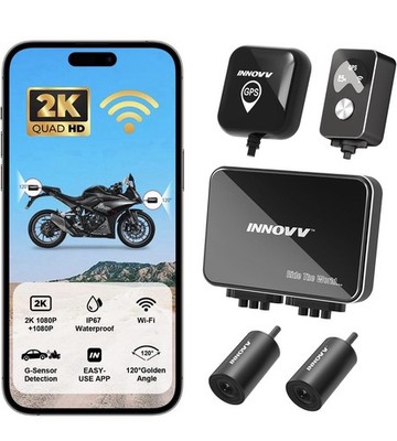 Innovv K7 Motorcycle HD Dual Camera 1080P Complete Kit - Front & Rear IN/K7-CAM