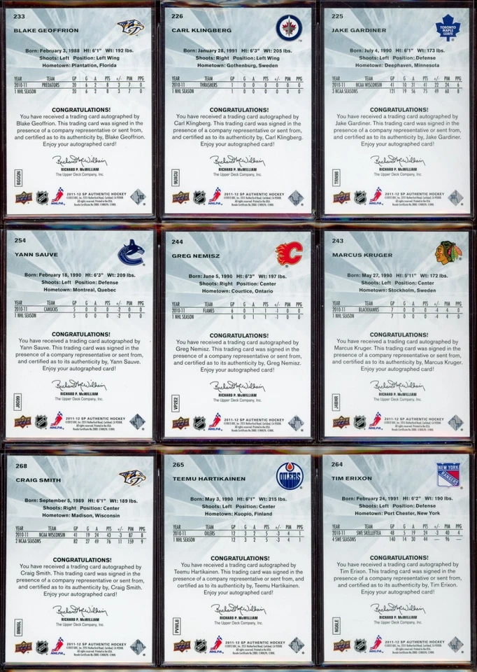 2011-12 SP Authentic Future Watch Autograph Rc xx/999  10 Card Lot - Image 2 of 4