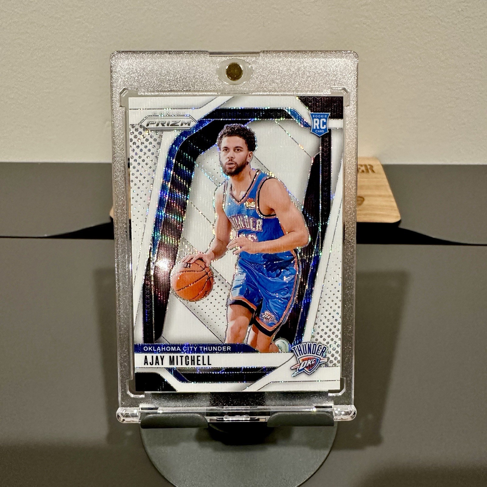 2024-25 Prizm Ajay Mitchell RC Rookie White Wave /38 SP SSP Rare Color Match 226