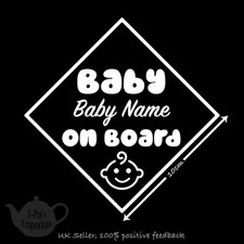 Baby on Board Custom Sticker For Car with Name Boy/Girl Prince/Princess - Large