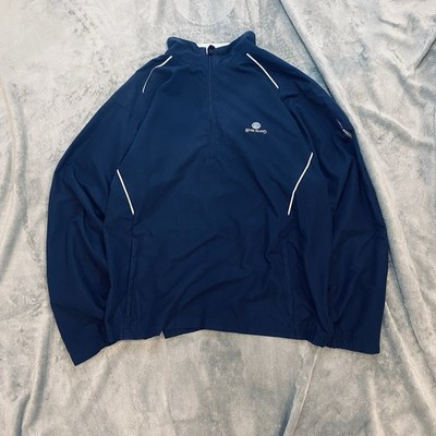 Page & Tuttle River Island Blue Half Zip 2000s Windbreaker Light Golf Jacket Men
