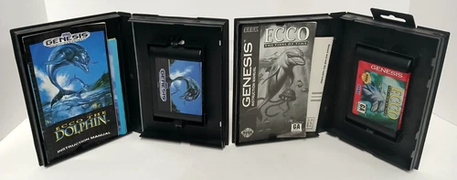 Sega Genesis Lot Of 2 Games Ecco The Dolphin + Ecco The Tides Of Time  COMPLETE