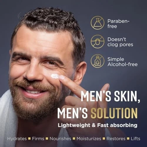 Crema facial para hombres 6 en 1 crema antienvejecimiento combate las bolsas para ojos manchas oscuras 1,7 OZ Foto 3 de 4