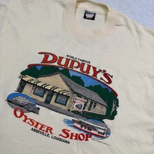 VTG Dupuys Oyster Shop LA TShirt Men XL (FIT M) 1988 Single Stitch Made USA RARE