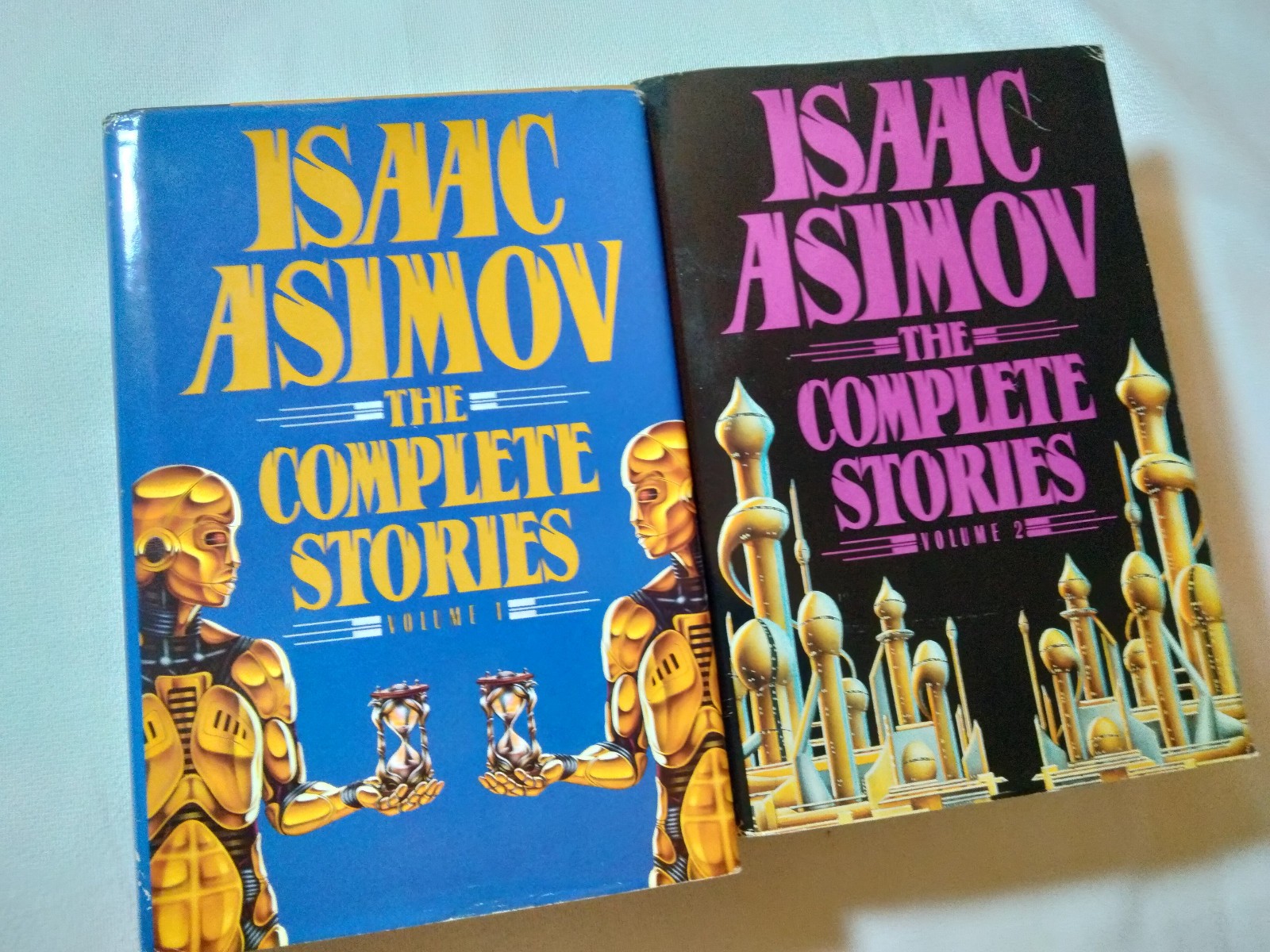 Lot Of 2 Isaac Asimov - The Complete Stories: Volumes 1 And 2, Hc/Dj Lot