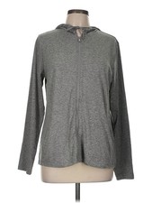 Zuda Women Gray Zip Up Hoodie M