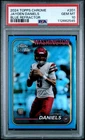 2024 TOPPS CHROME BLUE REFRACTOR #201 JAYDEN DANIELS ROOKIE RC /150 PSA 10