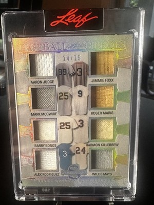 2025 Leaf Spectacular Judge, Mays Bonds Maris Foxx McGwire Arod 14/15 Game Used