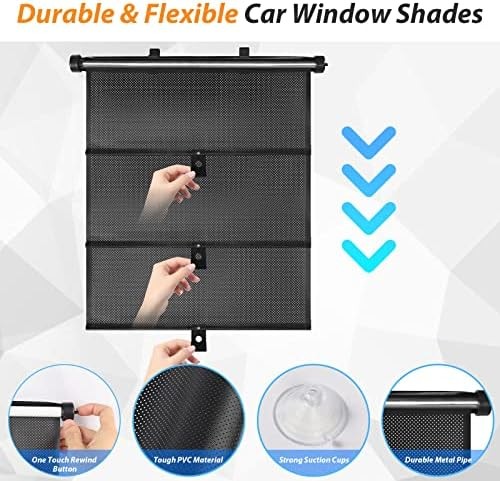 Retractable Car Side Window Sun Shades 2 Pack