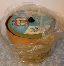  Triple Decker Metal Food Carrier Plastic Still On Vtg Travel Picnic J.L CLARK 