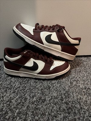 Nike Dunk Low Maroon White Leather Low Top DV0833-115 Redwood Men's Sneaker 6Y
