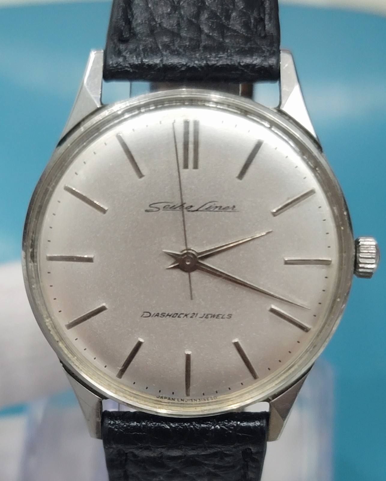 WINDING 21J SEIKO MEN JAPAN  SS LINER WATCH VINTAGE HAND - vintagewatches.pk