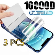 3X Screen Protector Hydrogel Film Clear TPU Gel Soft Cover For Samsung Galaxy