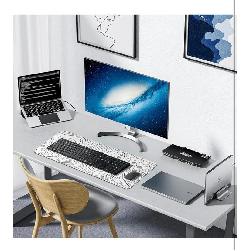 XL Mouse Pad 31.5” x 11.8” – Waterproof Desk Mat, Non-Slip, Topographic Design - Image 2 of 4